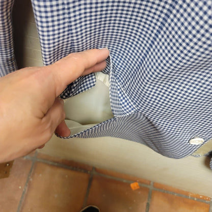 Bruce Hunt Mens 40R Blue white gingham check jacket coat Summer Casual blazer