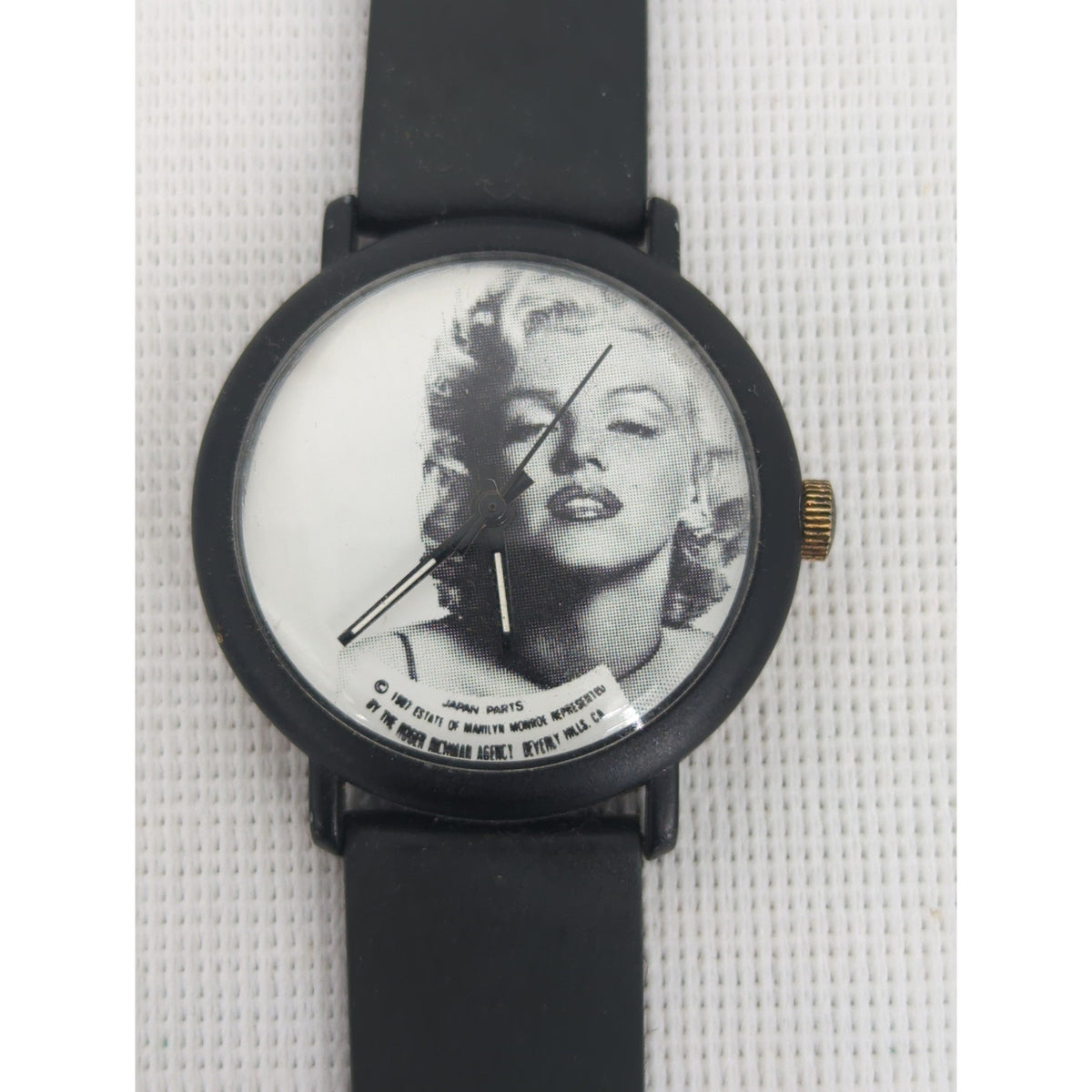 Vintage 1987 Marilyn Monroe Quartz Watch Estate Edition Japan Movt. Rubber Band