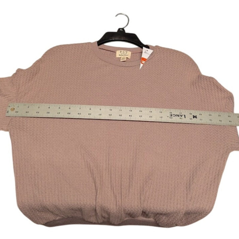 PST waffle knit long sleeve drop shoulder Size Small thermal top Tshirt layering