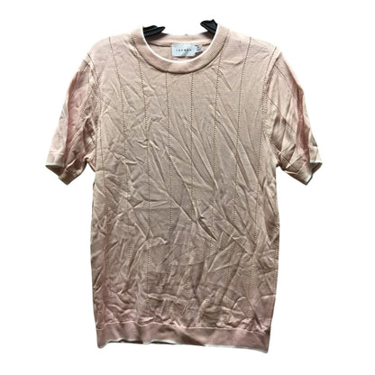 Topman shirt mens Size Small Knit form fitted Salmon with Cream Trim NEW sweater