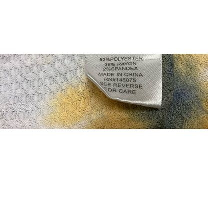 Sweet Romeo Storm Tie Dye SMALL NEW Waffle Knit Thermal Top Thumb Holes Raglan