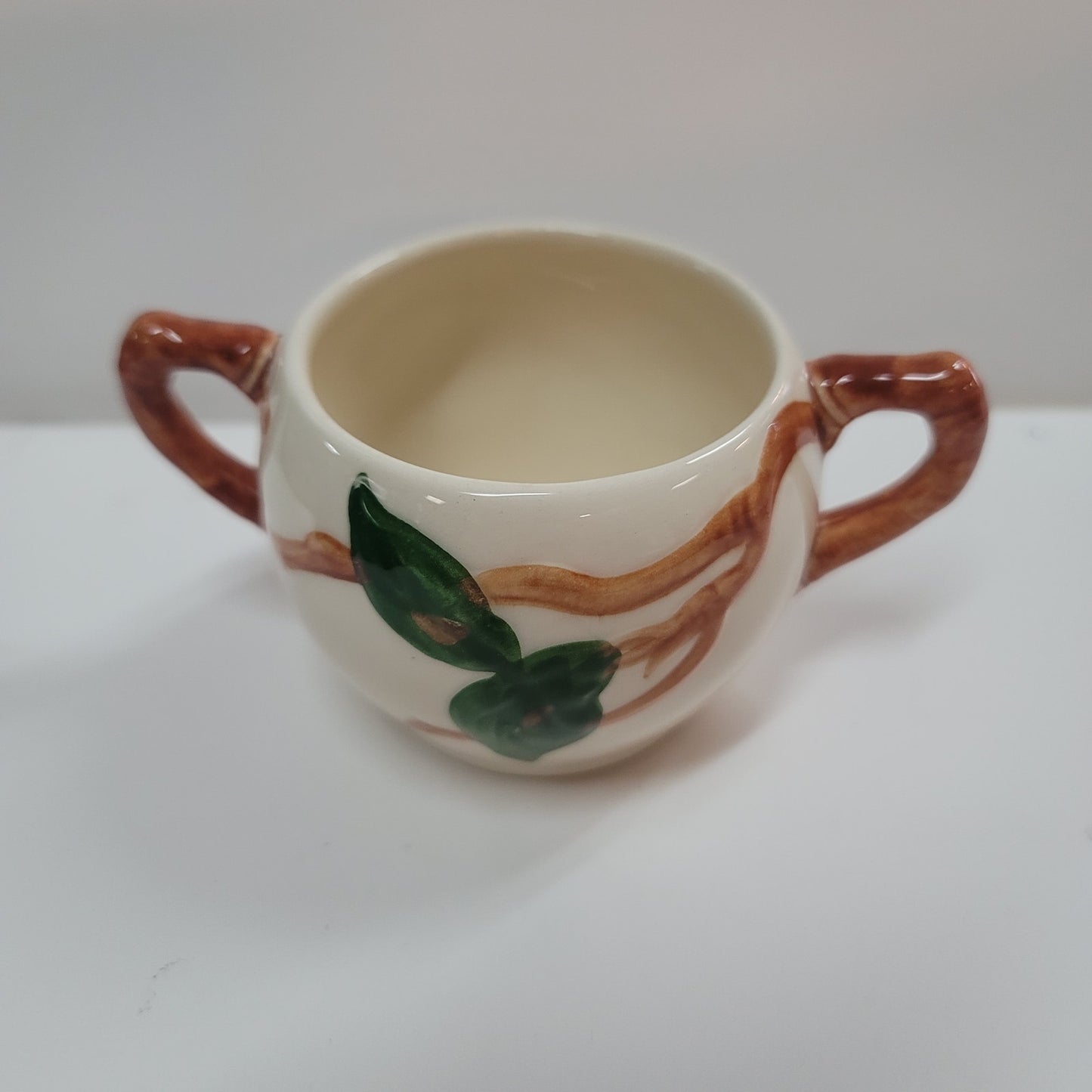 FRANCISCAN VINTAGE SMALL 2 5/8" Sugar Bowl NO LID Apple USA DOUBLE HANDLE