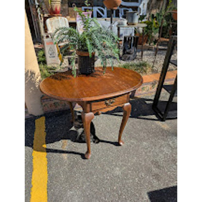 Secondhand Sandies: Small drop leaf end table with drawer