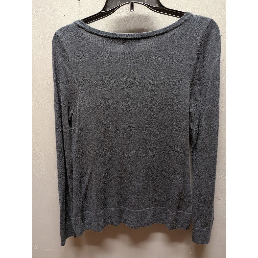 Halogen Women's Charcoal Gray Cashmere-Blend Long Sleeve Sweater Size XS