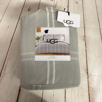 Ugg Callie Washed Yarn Dyed 3 Pc Duvet Cover Set King Bedding Seal Gray