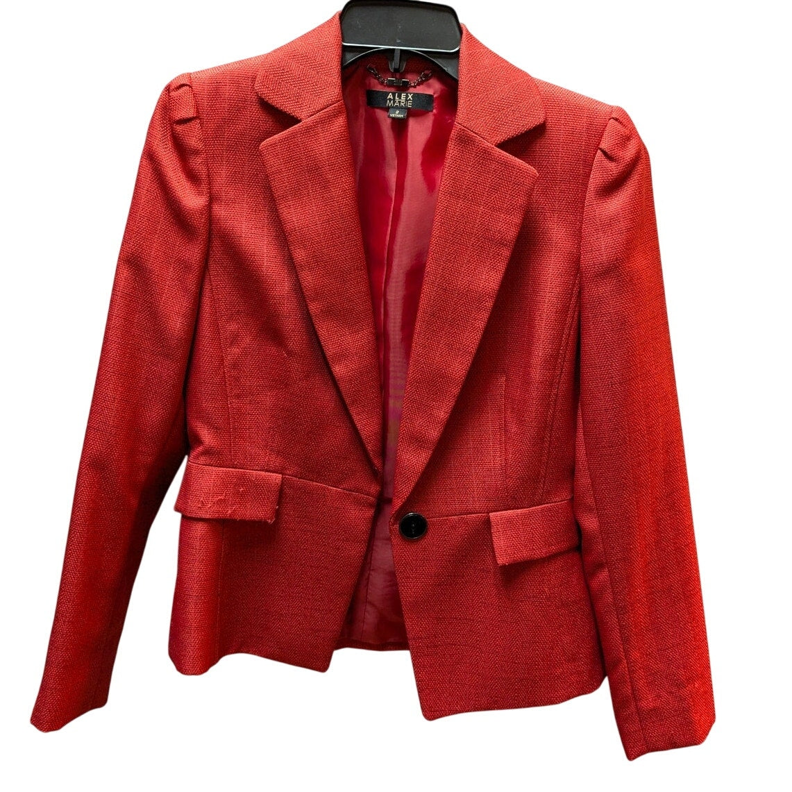Alex Marie Red Textured Peplum Blazer Dark Academia Corporate Core Size 2 Jacket
