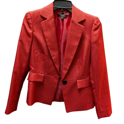 Alex Marie Red Textured Peplum Blazer Dark Academia Corporate Core Size 2 Jacket