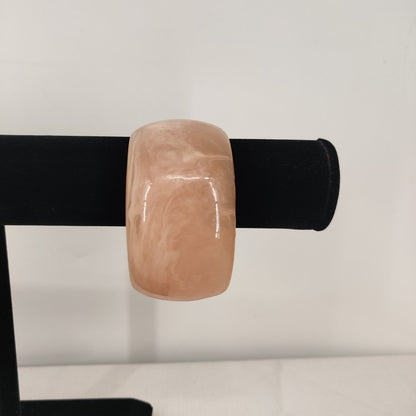 Vintage Pink Marbleized Acrylic Bangle Bracelet 70s 80s Chunky MCM Statement