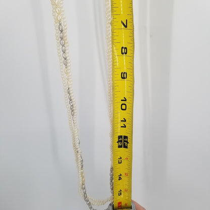 4 strands of necklaces fresh water pearl and small round plastic beads