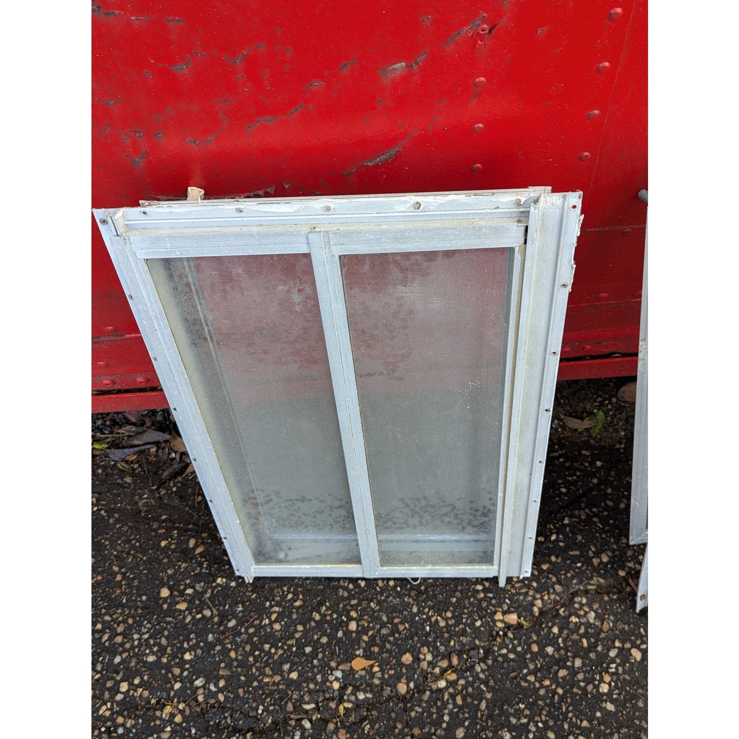 1976 Scotty Serro Camper ORIGINAL Window metal screen aluminum glass SIDE PANEL