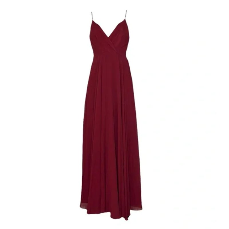 Lulu’s NEW All About Love Maxi Dress Size Medium Burgundy Wind Red flowy