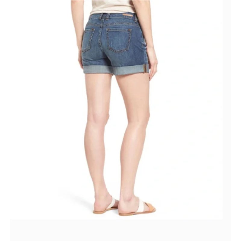 Caslon Denim Shorts Womens 27 Blue Boyfriend Rolled cuff dark blue