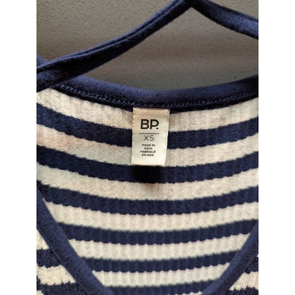 Bp. Navy white stripe tank top Size XS Sleeveless ribbed shirt casual