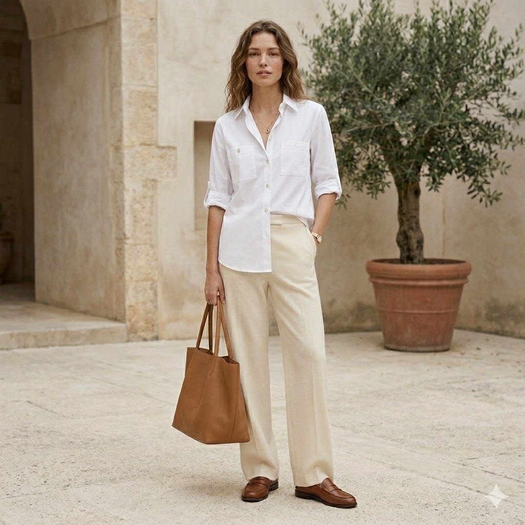 Lauren Ralph Lauren Small Petite White Button Up Roll Tab Sleeves Shirt