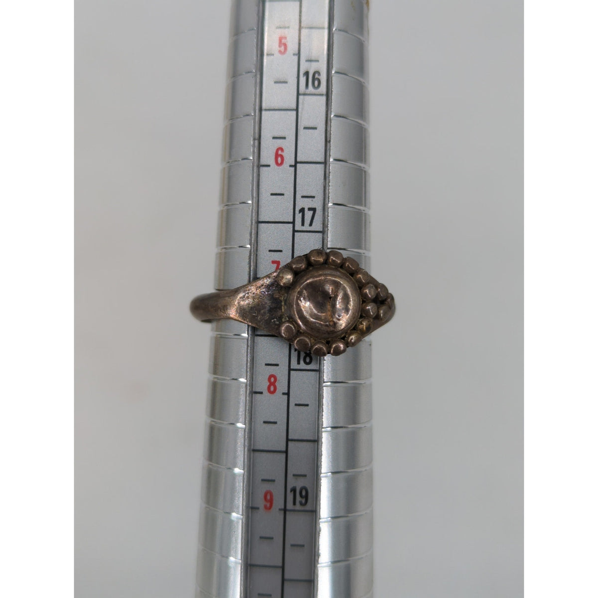 Vintage Bohemian Style 925 Silver Granulation Beaded Statement Cocktail Ring