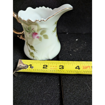 Vintage Nippon Hand-Painted Pink Rose Porcelain Creamer Pitcher