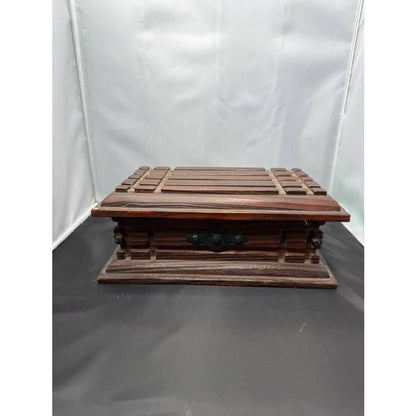 Vintage Wooden Jewelry Trinket Chest Box Keepsakes Stash Spain Rustic Carved