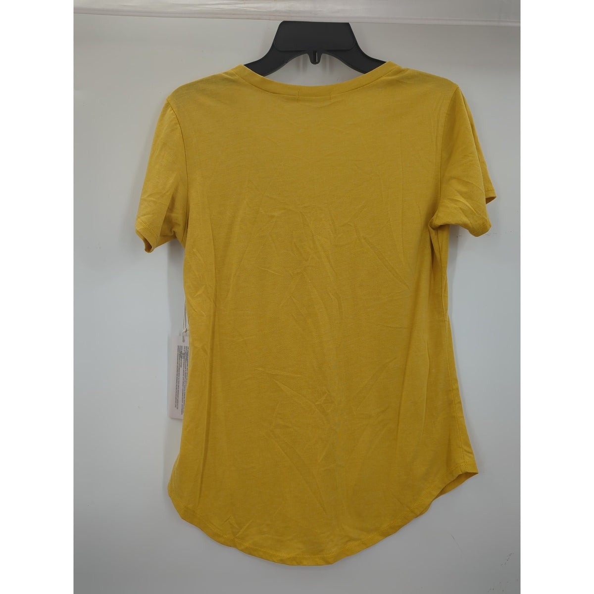 Another Love Size XS Mustard Yellow Vneck Round Hem lightweight short Sleeve Top
