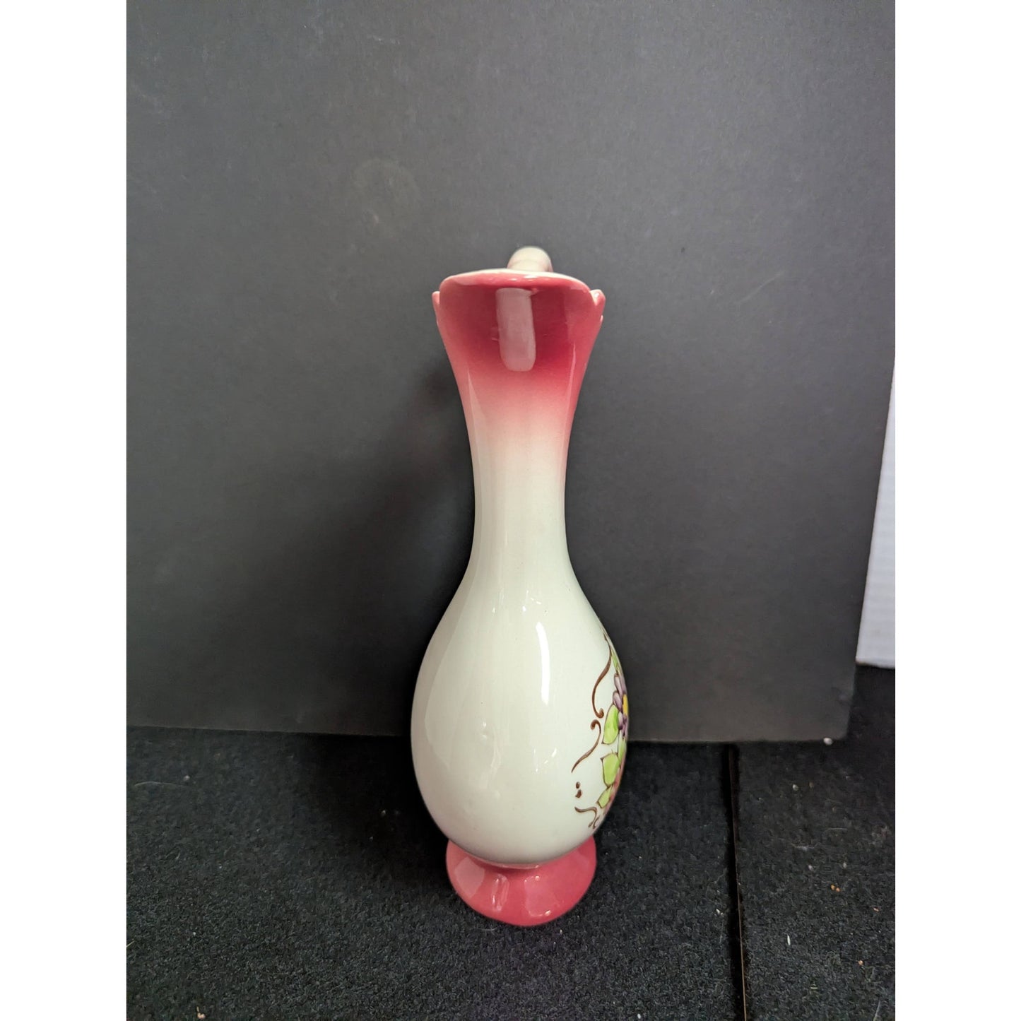 Vintage Hand Painted Lefton Pink Ewer Pitcher Vase Porcelain Japan