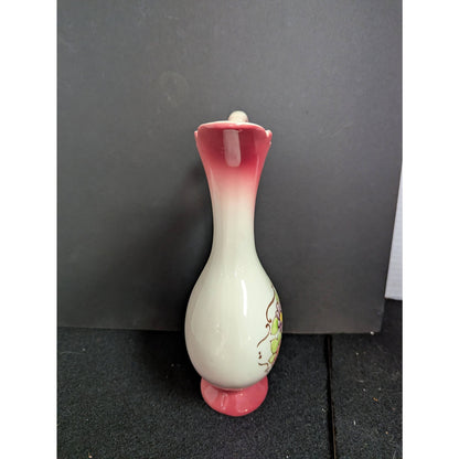 Vintage Hand Painted Lefton Pink Ewer Pitcher Vase Porcelain Japan