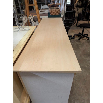 Secondhand Sandies: 6 ft crafting table desk 2 drawer white light wood tone