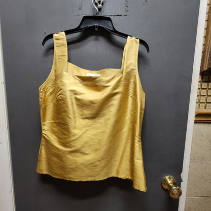 3 pc. Size XL Raw Silk Gold Pantsuit Bloomingdale's Vintage Jeweled Glamour