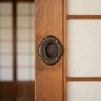 Edo Japanese  Bronze etched Recessed Door Pulls Architectural Hardware Hikite