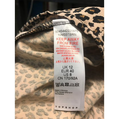 TOPSHOP Leopard CASUAL Stretch Knit Dress NEW long sleeve MINI fit flair US 6