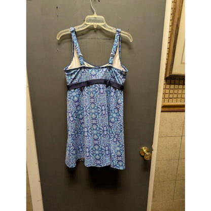 Lands' End Blue Size 10 D Tankini Swimsuit Dress Top Only Adjustable Straps