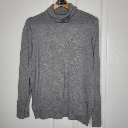 Joseph A. Size XL turtleneck gray sweater long sleeve NEW casual layering travel