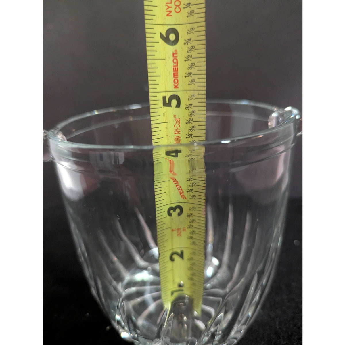 Vintage Petite Glass Ice or Champagne Bucket With Handle Nubs