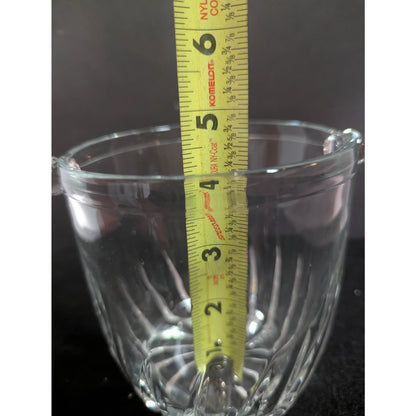 Vintage Petite Glass Ice or Champagne Bucket With Handle Nubs