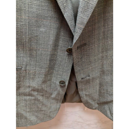 Christian Dior Monsieur Vintage 43R Gray Glen Plaid Check Blazer Sport Coat