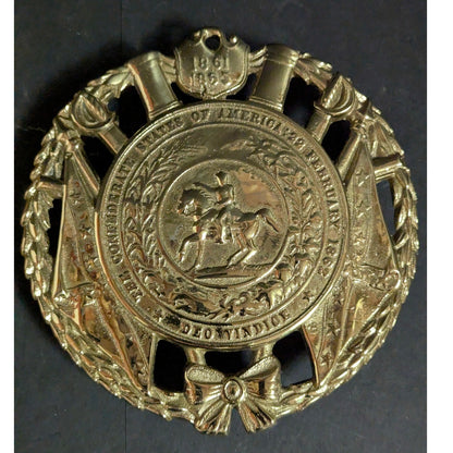 Vintage Solid Brass Great Seal of the Confederacy Trivet with Original Box