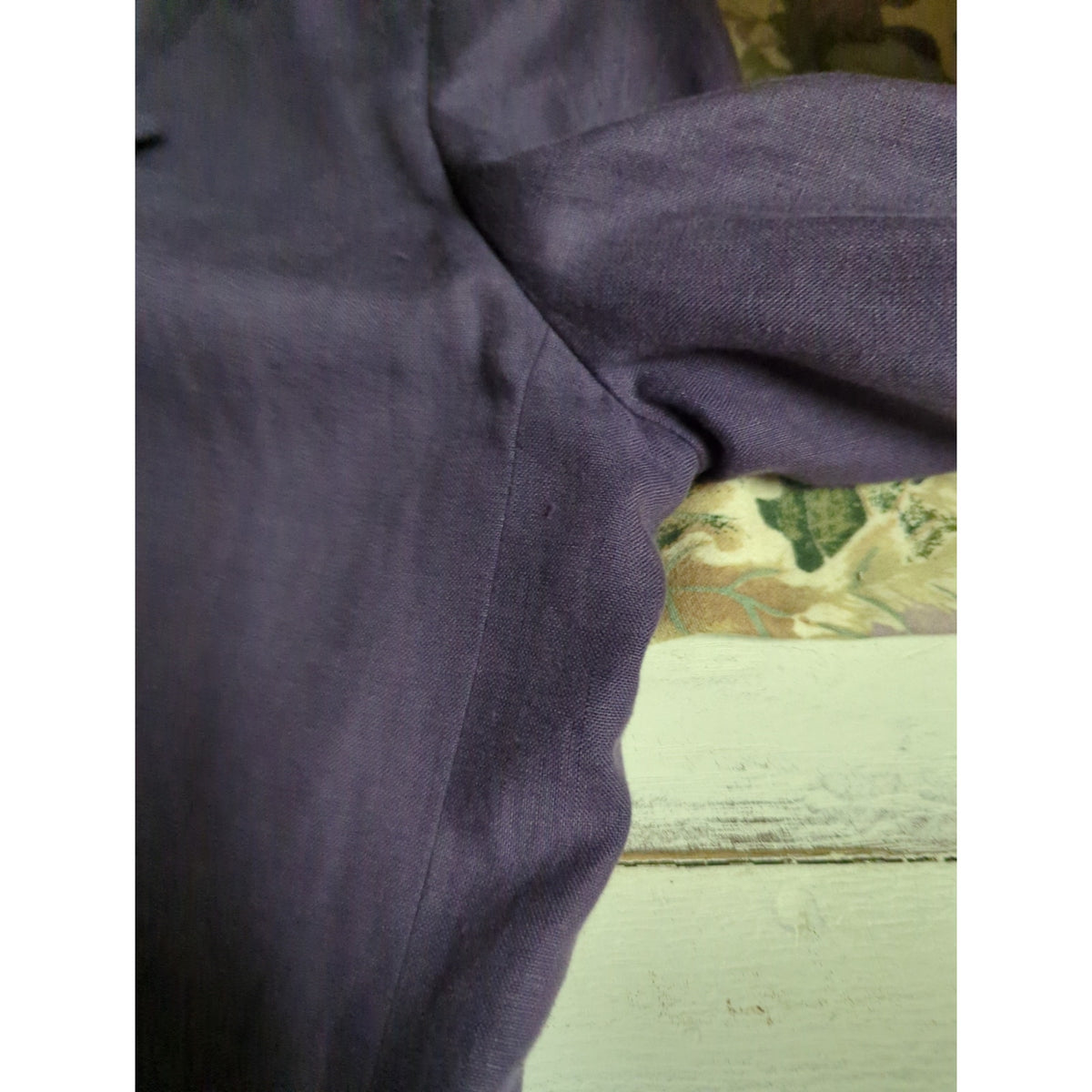 Liz Claiborne Petite 6 Purple Linen Longline Blazer Coat Light Academia Minimal