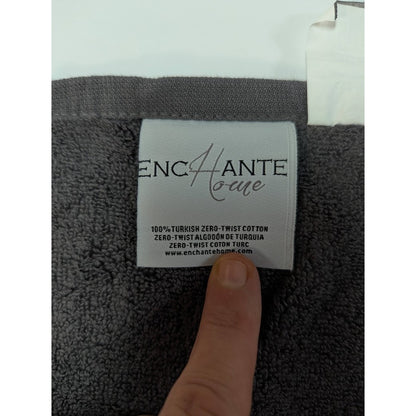 Enchante House Turkish Cotton Gracious 16" x 28" Anthracite hand towel NEW