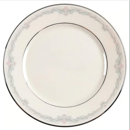 LENOX Kingston SET OF TWO SALAD PLATES Blue Platinum rim Fine china nice