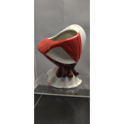 Vintage 1950s Inarco Girl Head Vase Planter Red Bonnet Collectible Kitsch MCM