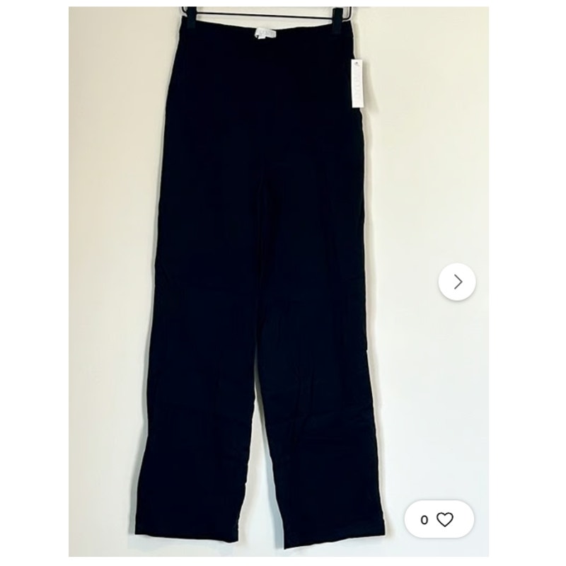 Abound New Black Pull-On Pants lightweight Career medium pockets elastic waist