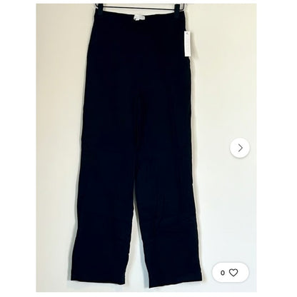 Abound New Black Pull-On Pants lightweight Career medium pockets elastic waist