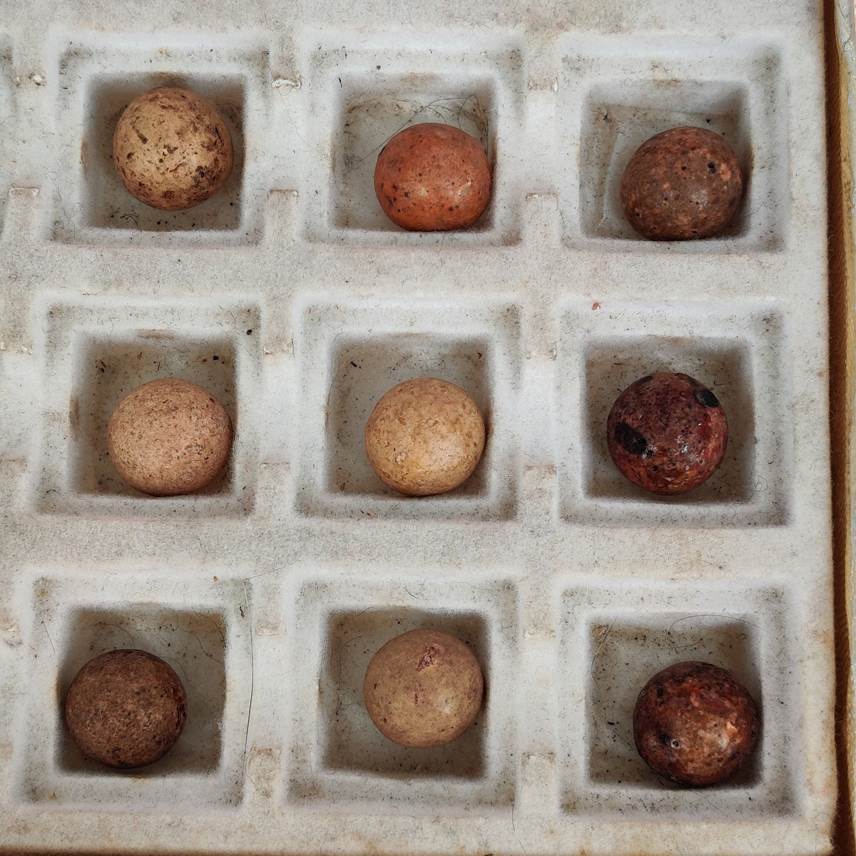 Antique German Handmade Clay Marbles Bulk Job Lot of 36 Player Size 9/16" #H4