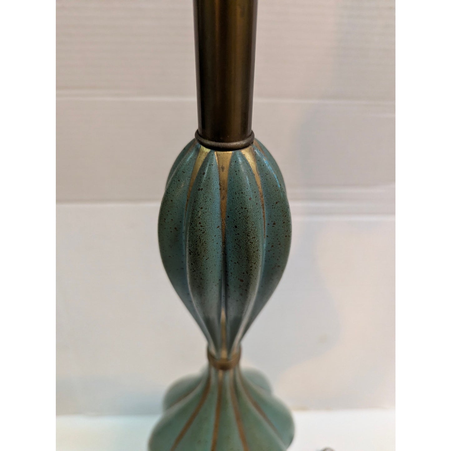Vintage Mid Century Modern Rembrandt 926 Brass Table Lamp Teal Blue MCM Genie