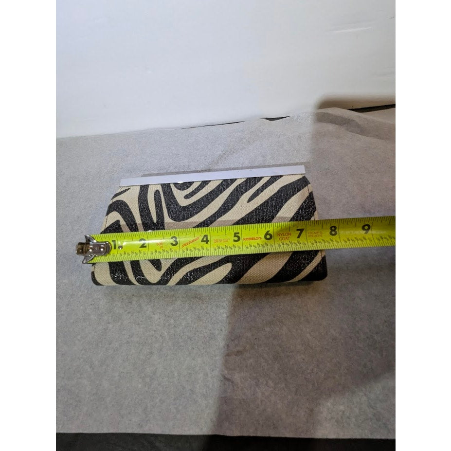 Zebra Print Frame Clutch Wallet Organizer Red Interior Vintage Y2K Pop Glam Punk