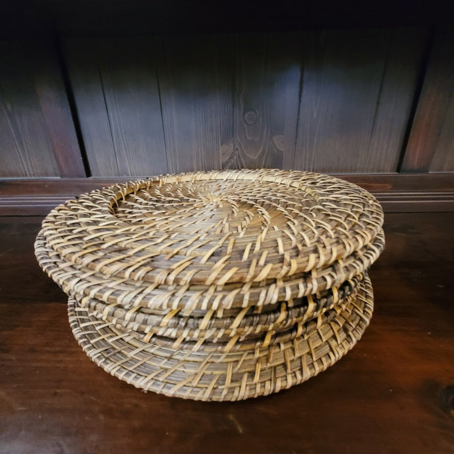 Set 6 Wicker Rattan Plate Chargers 13.75" Round Boho Rustic Farmhouse Placements