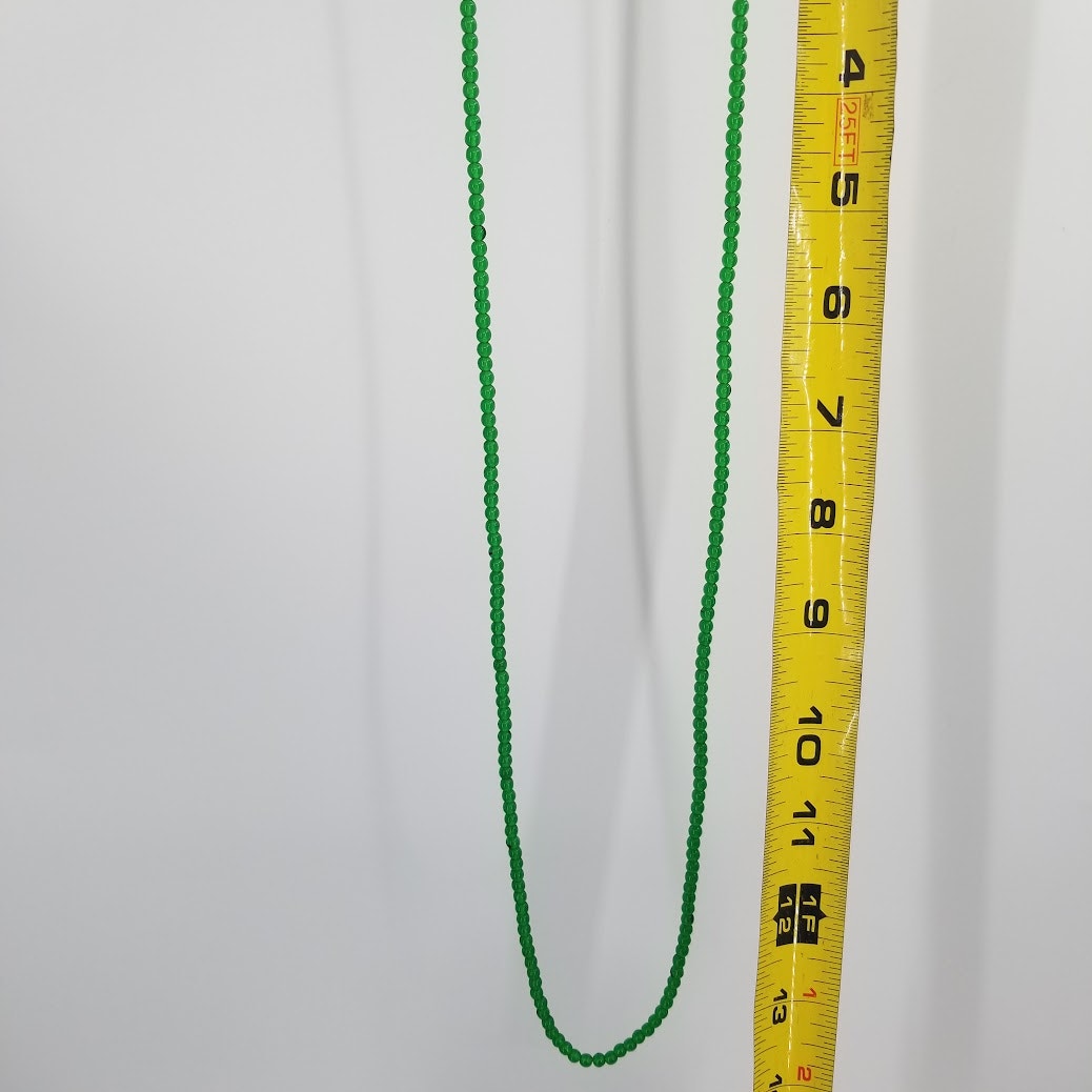 1 strand of round glass beads 13.5" green craft jewelry necklace