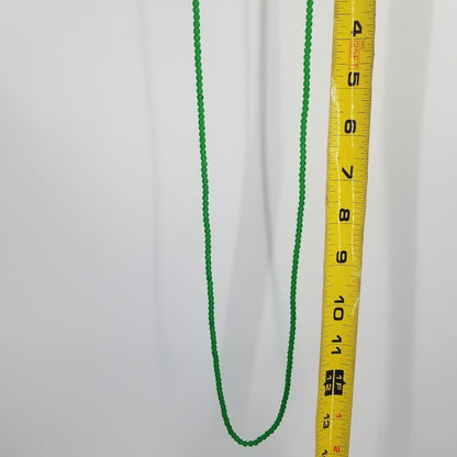 1 strand of round glass beads 13.5" green craft jewelry necklace
