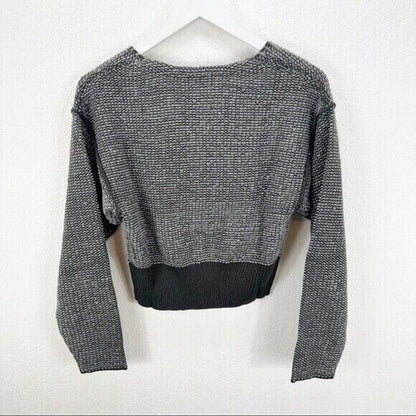 Socialite Slouchy Loop V-Neck Pullover Sweater Size MEDIUM in Charcoal NWT