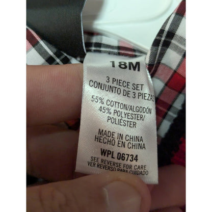TFW Toddler Boys 3-Piece Argyle Sweater Vest, Plaid Shirt, & Pants Set NWT