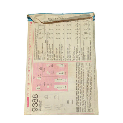 Simplicity 9388 Vintage Sewing Pattern Size 6 Breast 25 Waist 22 Children