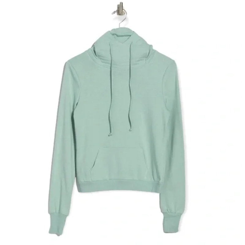 NWT LOVE, FIRE Mask Hoodie In Harbor Gray - MEDIUM Pocket thumb holess